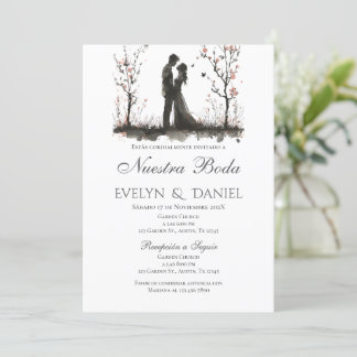 Boho Floral Wedding Invitation in Spanish