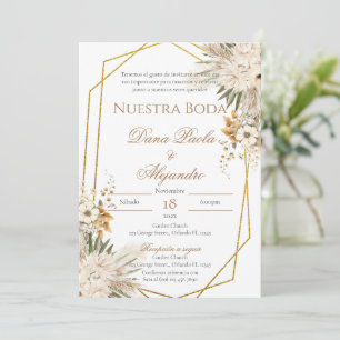 Boho Floral wedding invitation in Spanish
