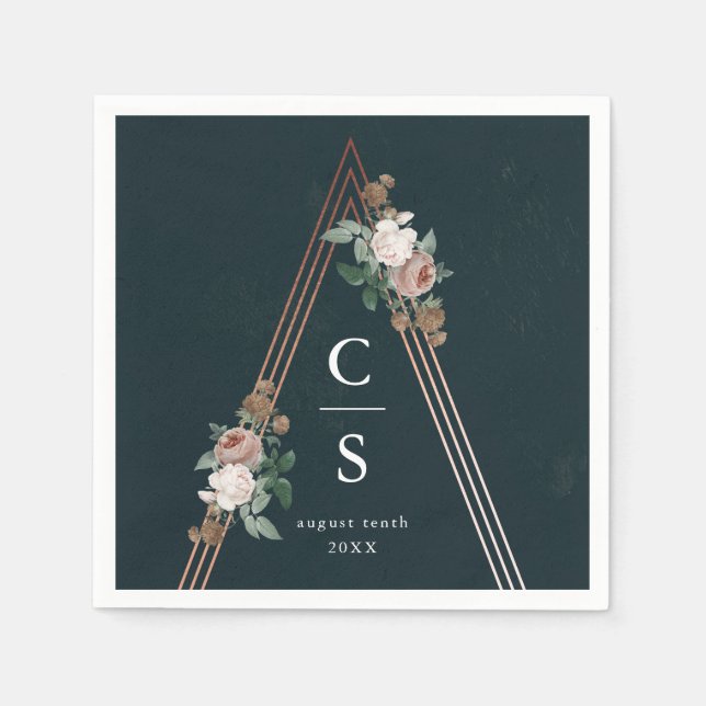 Boho Floral Wedding  Napkin (Front)