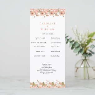 Boho Floral Wedding Programme