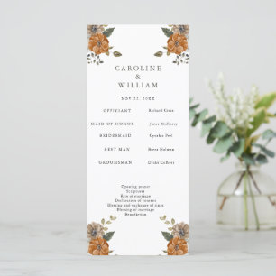 Boho Floral Wedding Programme