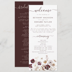 Boho Floral Wedding Programme