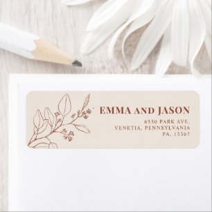 Boho Floral Wedding return address labels