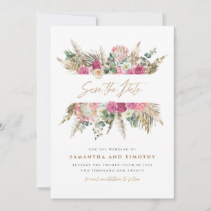 Boho Floral Wedding Save The Date