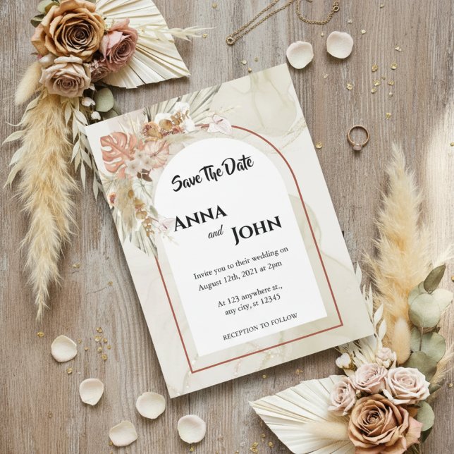 Boho Floral Wedding Save the Date  (Creator Uploaded)