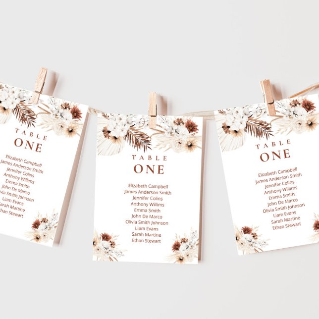 Boho Floral Wedding seating charts card (Creator Uploaded)