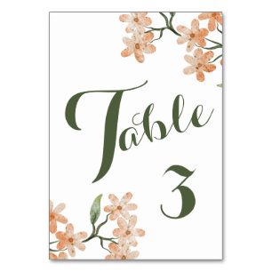 Boho Floral Wedding Table Number