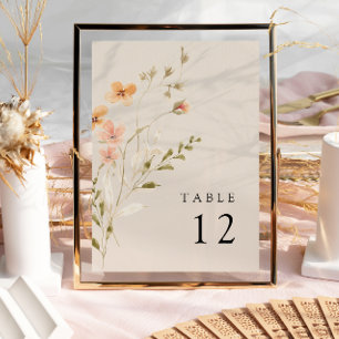 Boho Floral Wedding Table Number