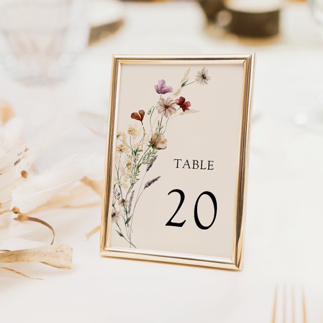 Boho Floral Wedding Table Number (Creator Uploaded)