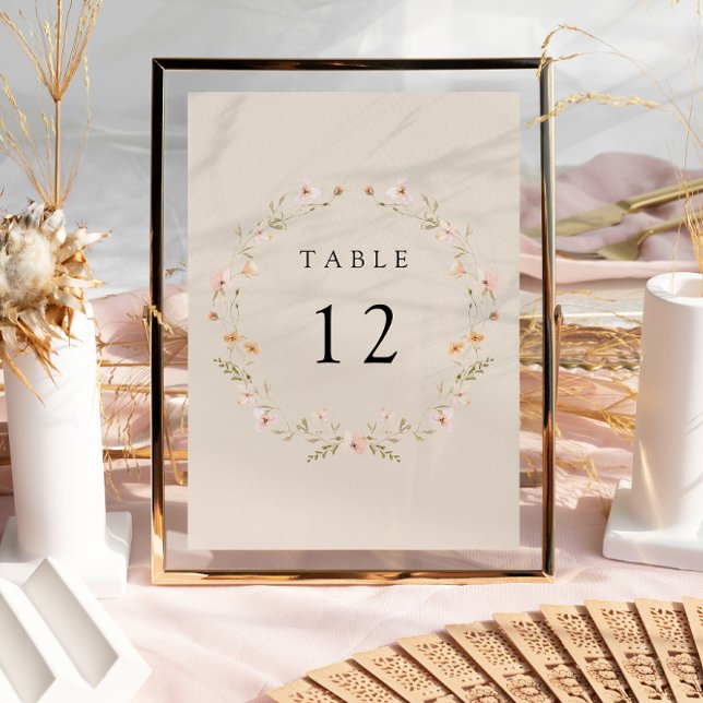 Boho Floral Wedding Table Number (Creator Uploaded)