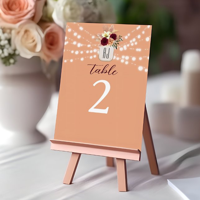 Boho Floral Wedding Table Number (Creator Uploaded)