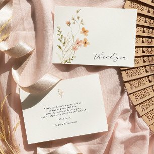 Boho Floral Wedding Thank You Card