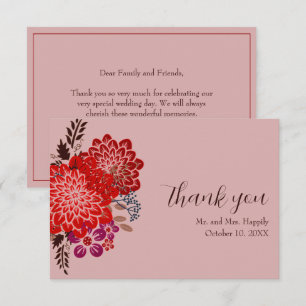 Boho Floral Wedding Thank You Cards