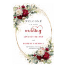 Boho Floral Wedding Welcome Sign with Greenery