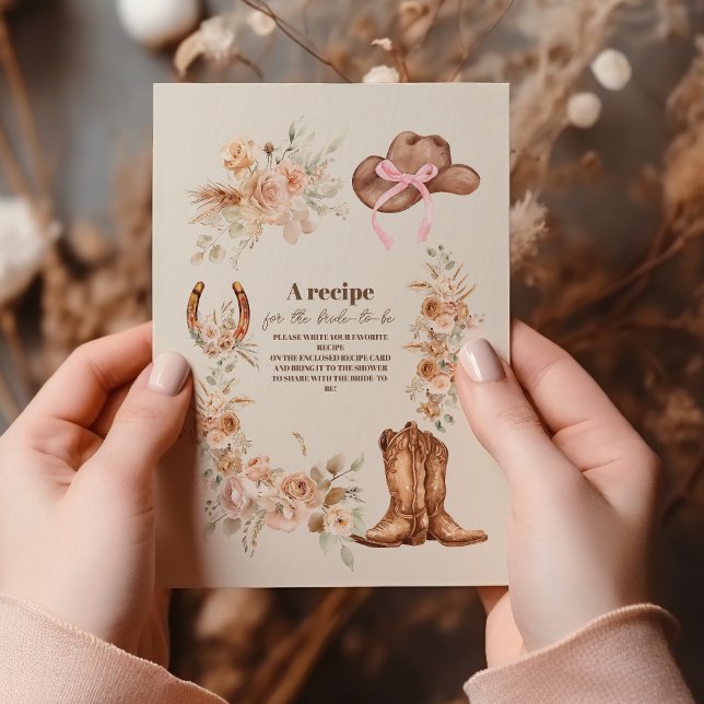 Boho Floral Western Bridal Shower Enclosure Card (Creator Uploaded)