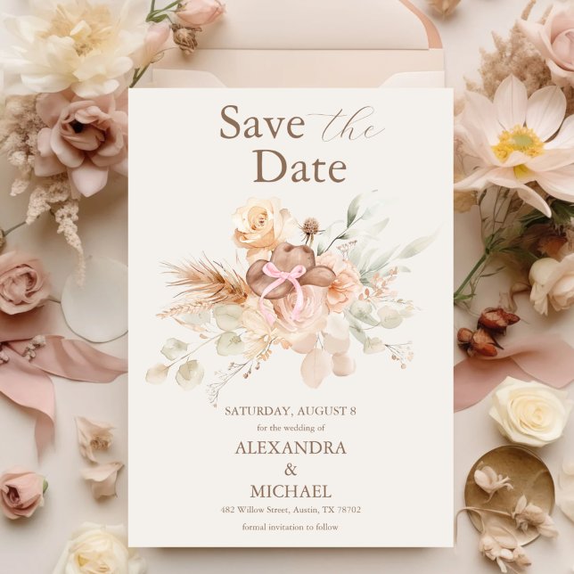 Boho Floral Western Wedding Save The Date (Creator Uploaded)