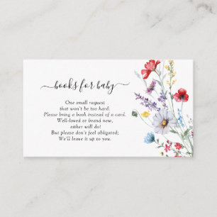 Boho Floral Wild Flower Books For Baby Enclosure Card
