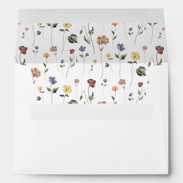 Boho Floral Wildflower | Invitation Envelope (Back (Bottom))