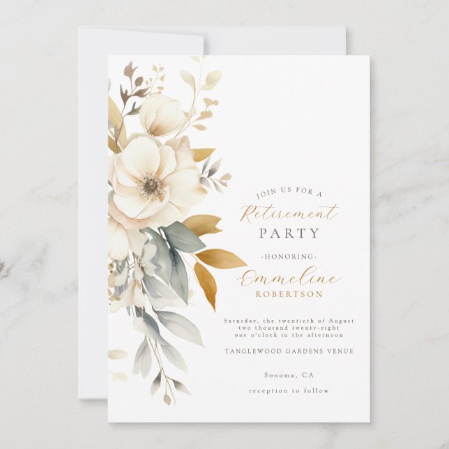 Boho Floral Wildflower Retiremen Party Invitation (Front)