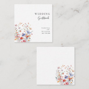 Boho Floral wildflower wedding Enclosure Card