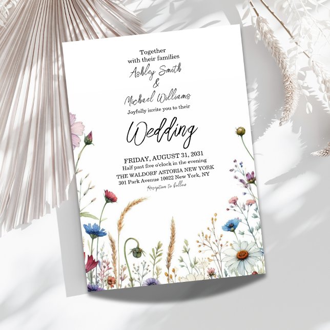 Boho Floral Wildflower Wedding Invitation (Creator Uploaded)