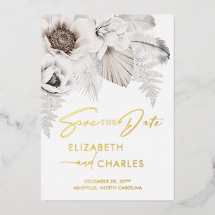 Boho Floral Winter Rustic Botanical Save The Date