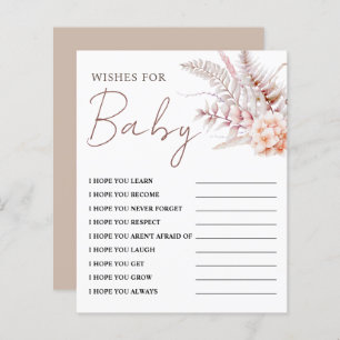 Boho Floral Wishes for Baby   Baby Shower Game