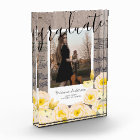 Boho Floral Wood Music Graduation Photo Block