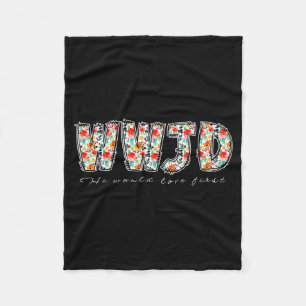 Boho Floral Wwjd He Would Love First Christian Jes Fleece Blanket