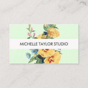 Boho Floral Yellow Botanical Business Card