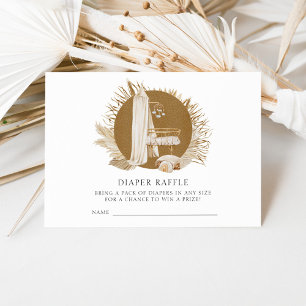 Boho Florals Baby Shower Diaper Raffle Enclosure Card