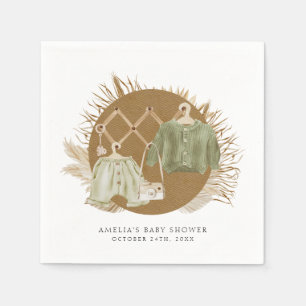 Boho Florals Baby Shower Napkin