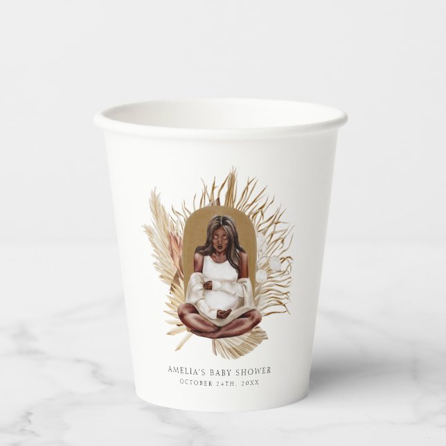 Boho Florals Baby Shower Paper Cups (Front)