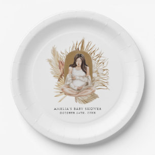 Boho Florals Baby Shower Paper Plate