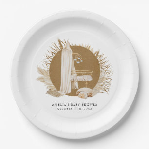 Boho Florals Baby Shower Paper Plate