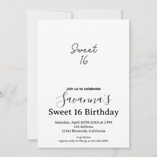 Boho Florals Personalised Sweet 16 Birthday Invitation
