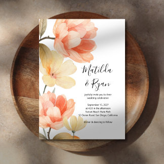 Boho Florals Wedding Invitation