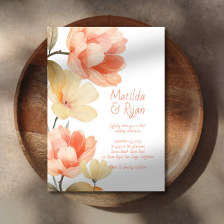 Boho Florals Wedding Invitation