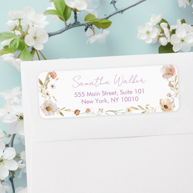 Boho Flower Baby Shower  (Boho Flower Baby Shower Custom Adress Label)