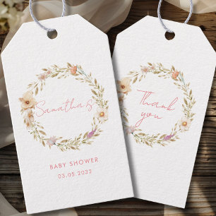 Boho Flower Baby Shower Gift Tags