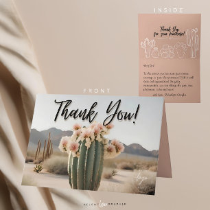 Boho   Flower Cactus   Aesthetic   Thank You Card