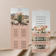 Boho | Flower Cactus |  Price Menu | Policy Sheet