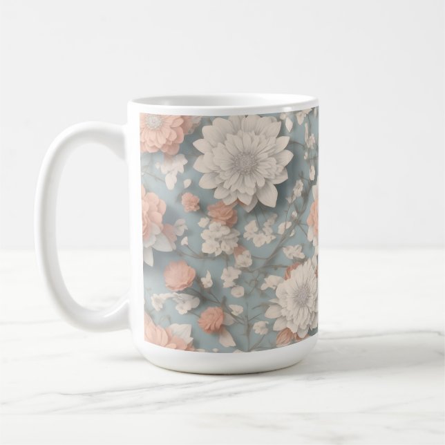 Boho Flower Design 15 oz Classic Mug (Left)