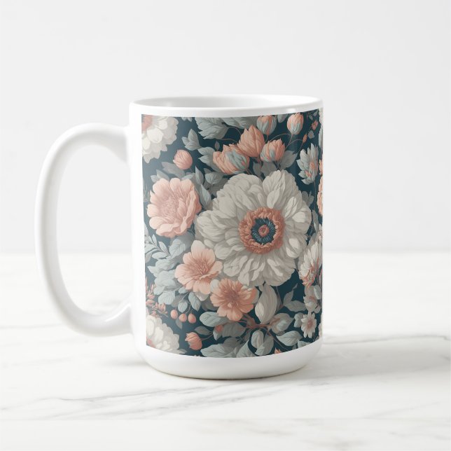 Boho Flower Design 15 oz Classic Mug (Left)