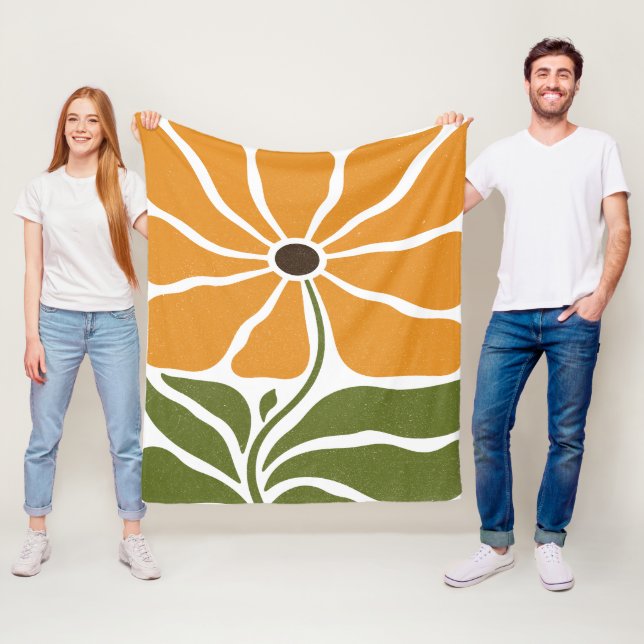Boho Flower Fleece Blanket (In Situ)