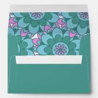 Boho Flower Groovy Green Shower Return Address