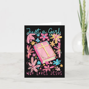 Boho Flower Just A Girl Who Loves Jesus Religious  Card