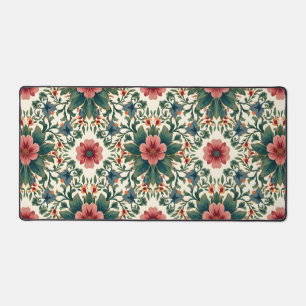 Boho Flower Magic - in Shades of Green and Pink Desk Mat