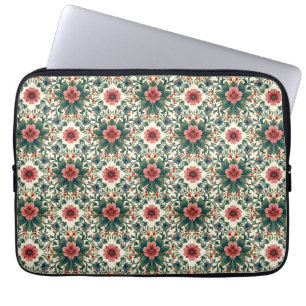 Boho Flower Magic - in Shades of Green and Pink Laptop Sleeve