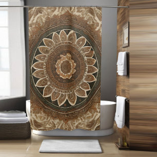 Boho Flower Shower Curtain Style 2